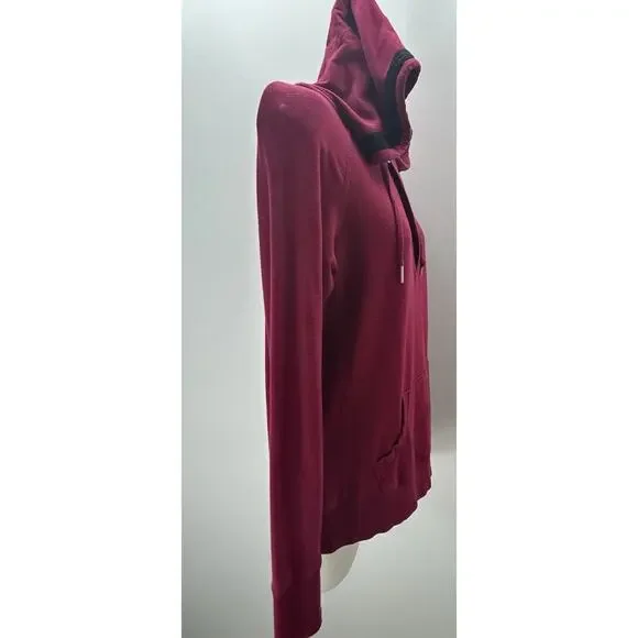 Women's Calvin Klein Lightweight Maroon Hoodie Sz S - Picture 6 of 14